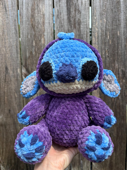 crochet labubu x stitch plushie
