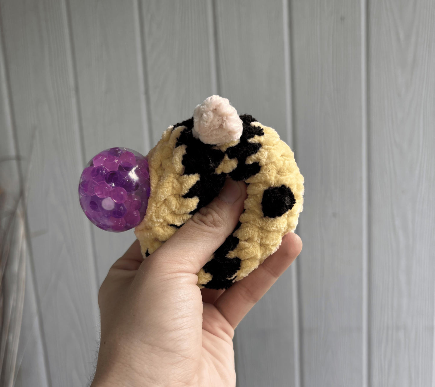 handmade crochet bee stress ball