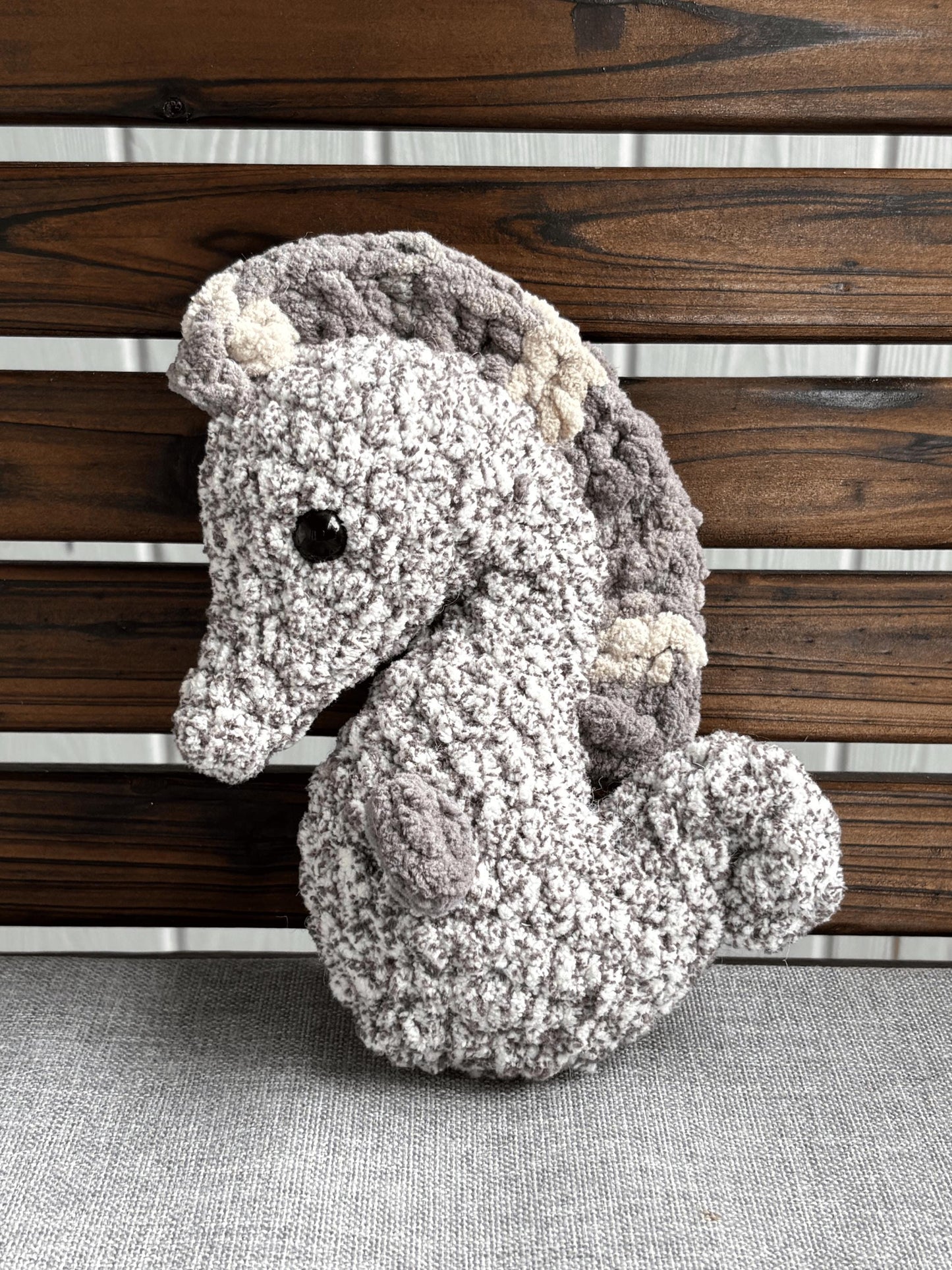 mini crochet seahorse