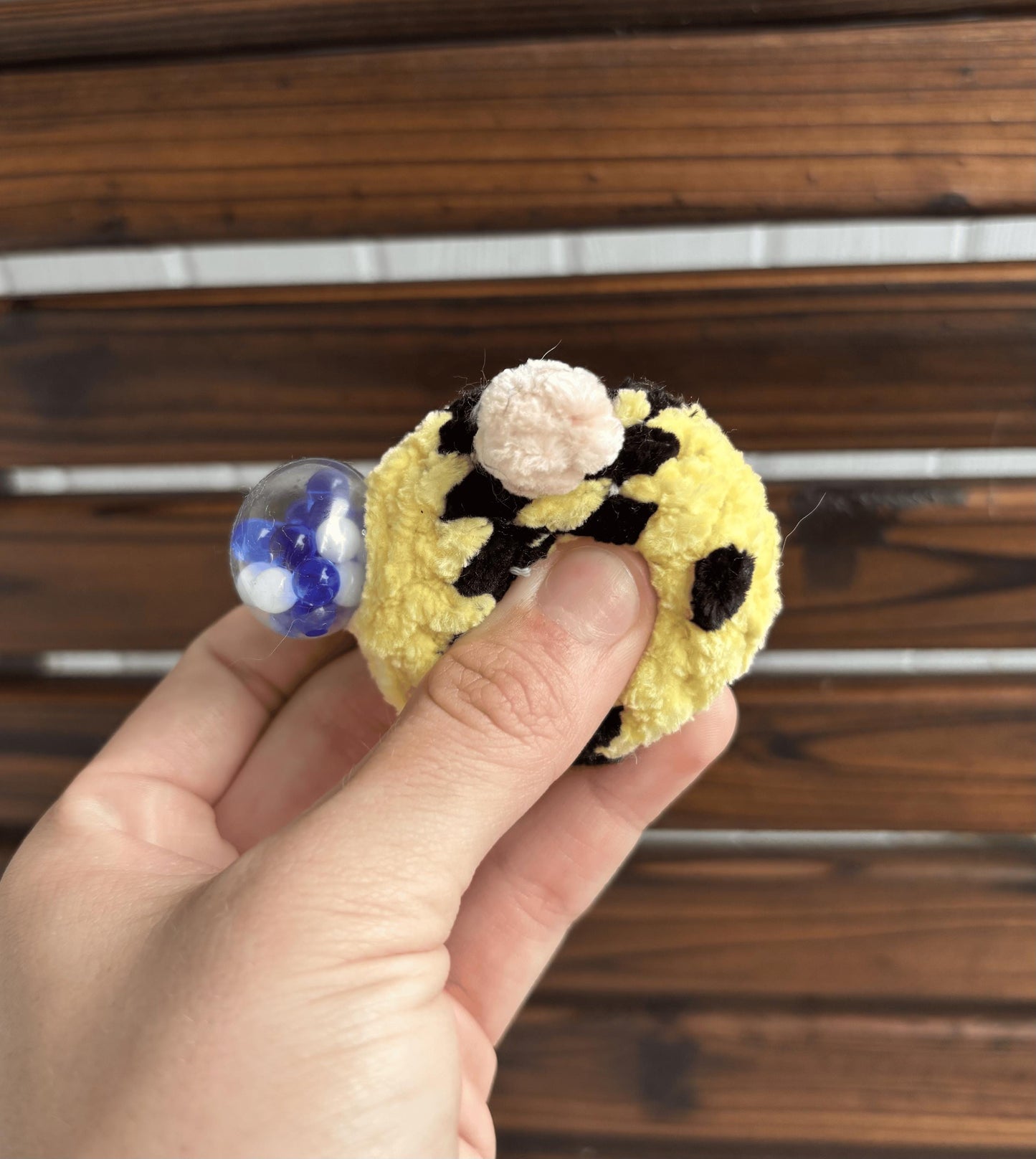 handmade crochet bee stress ball