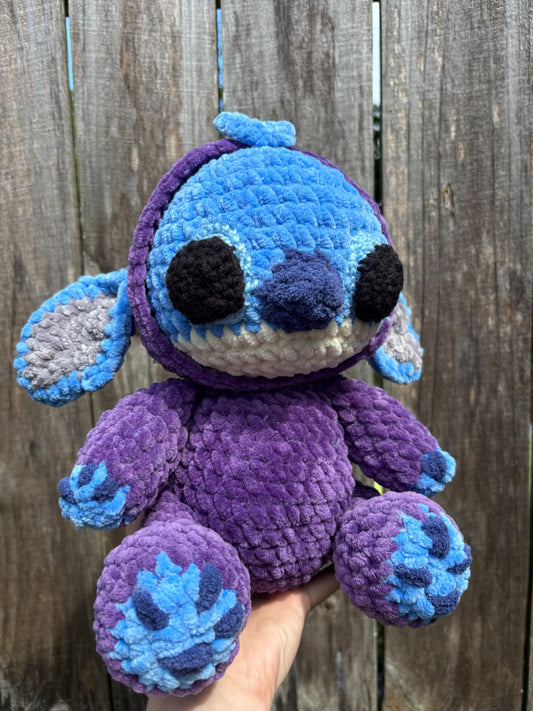 crochet labubu x stitch plushie